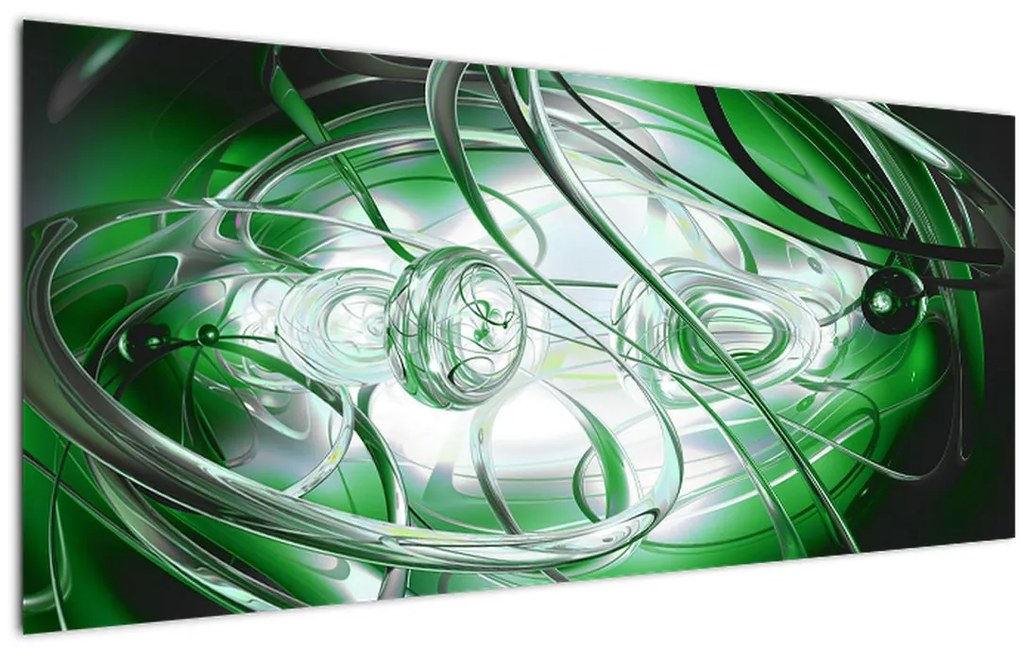Tabloul abstract verde (120x50 cm)