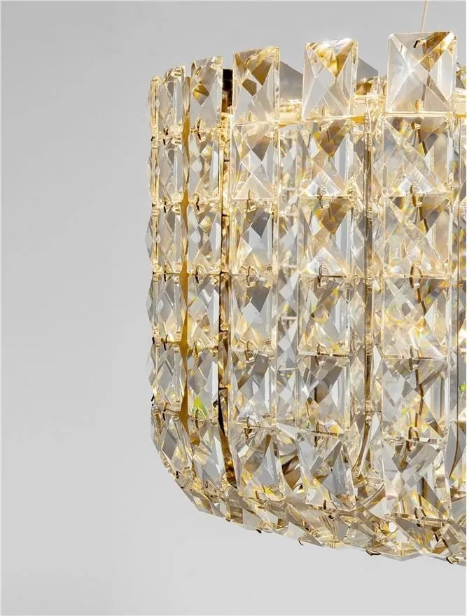 Lustra suspendata crom, cristale sticla CELYSIA 60cm