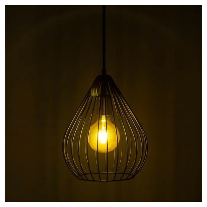 Lustră neagră cu abajur din metal ø 24 cm – Opviq lights