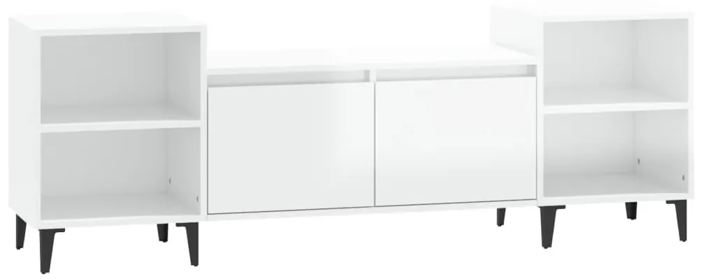 821198 vidaXL Comodă TV, alb extralucios, 160x35x55 cm, lemn prelucrat