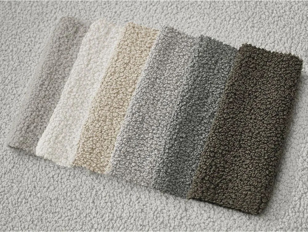 Colțar gri deschis cu tapițerie din țesătură bouclé (cu colț pe partea stângă/cu șezlong) Leonore – Bobochic Paris