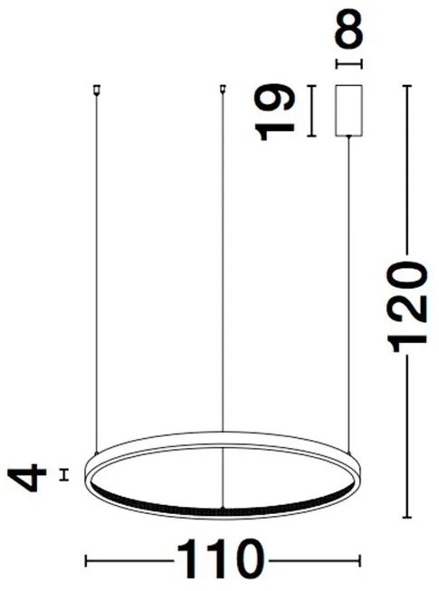 Lustra LED dimabila, design modern PRESTON, 110cm negru NVL-9865110