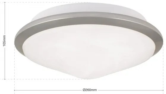 Plafoniera diametru 26cm, Rima satin chrome NU 9-310/26 Titan OR