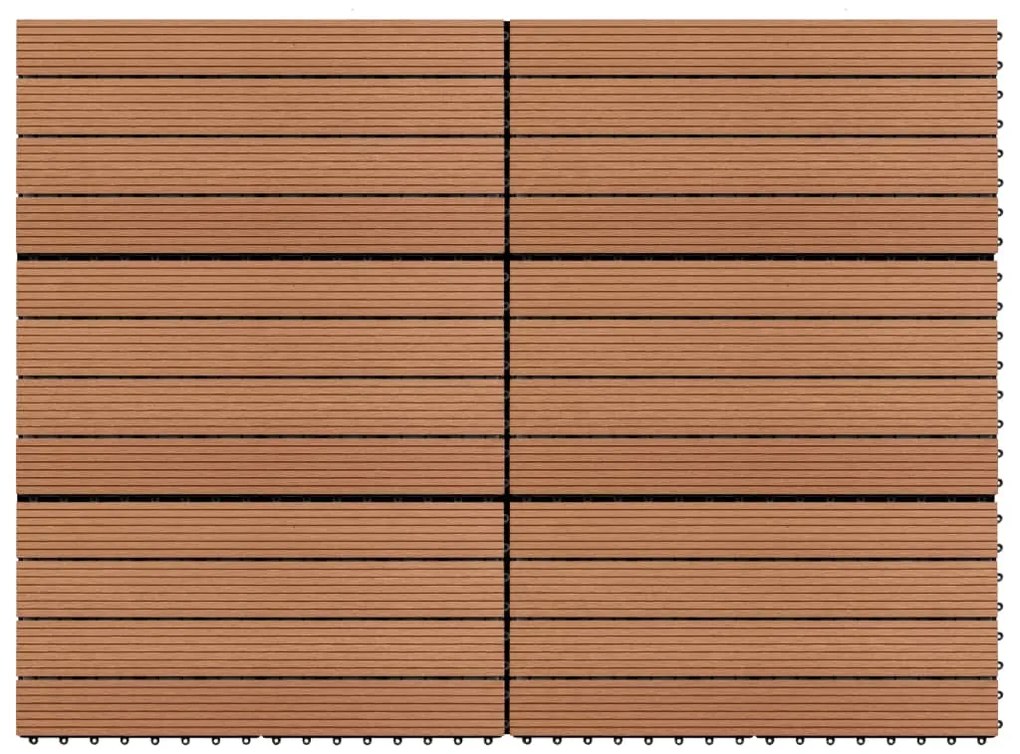 vidaXL Plăci de pardoseală, 6 buc., maro, 60 x 30 cm, WPC, 1 m²