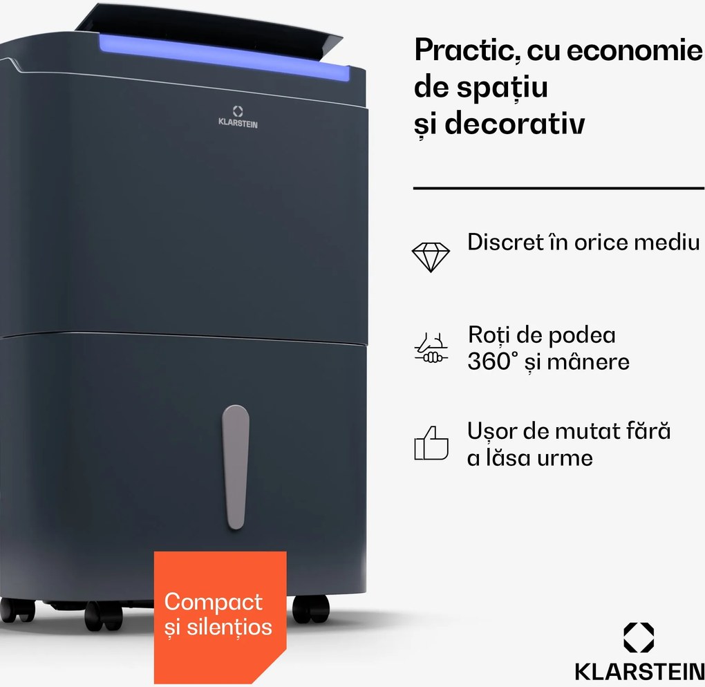 Klarstein DryFy Pro Connect Smart, Dezumidificator de aer, WiFi, Compresie, 30l/zi, 50-60m²
