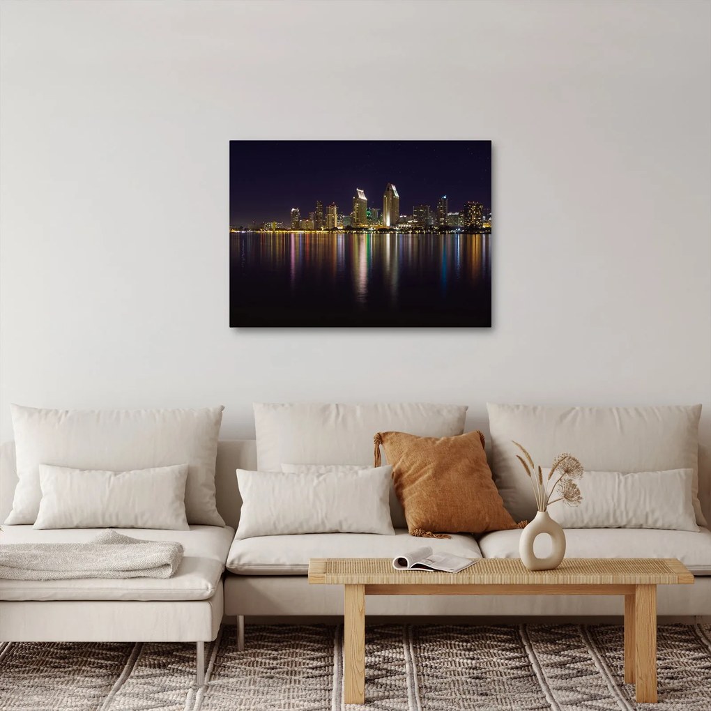 Tablou cu orașul nocturn (70x50 cm)