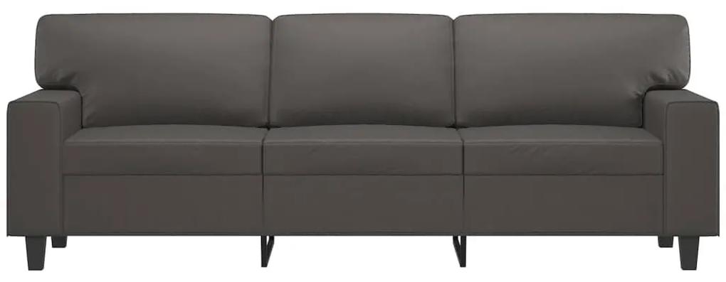 Canapea cu 3 locuri, gri, 180 cm, piele ecologica Gri, 214 x 77 x 80 cm