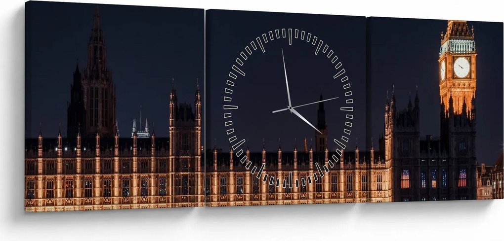 Tablou cu Big Ben din Londra (cu ceas) (90x30 cm)