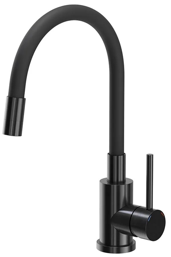 Baterie bucatarie cu pipa flexibila Quadron Pop Maggie finisaj negru