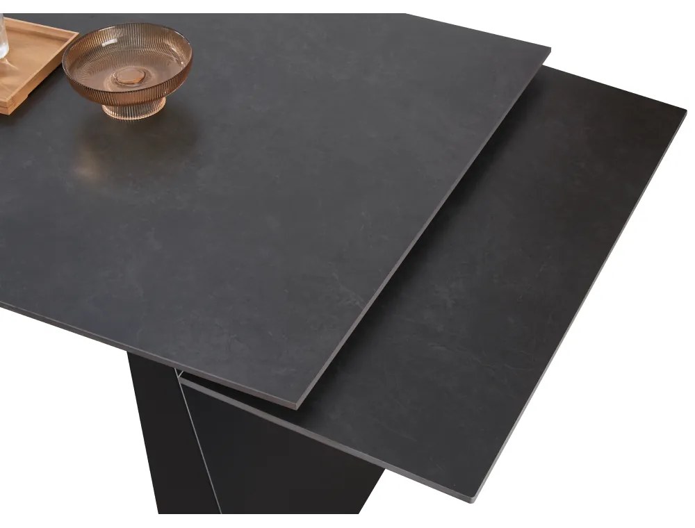 Masa dining extensibila, grafit neagra, 160-240x90 cm, SALAL