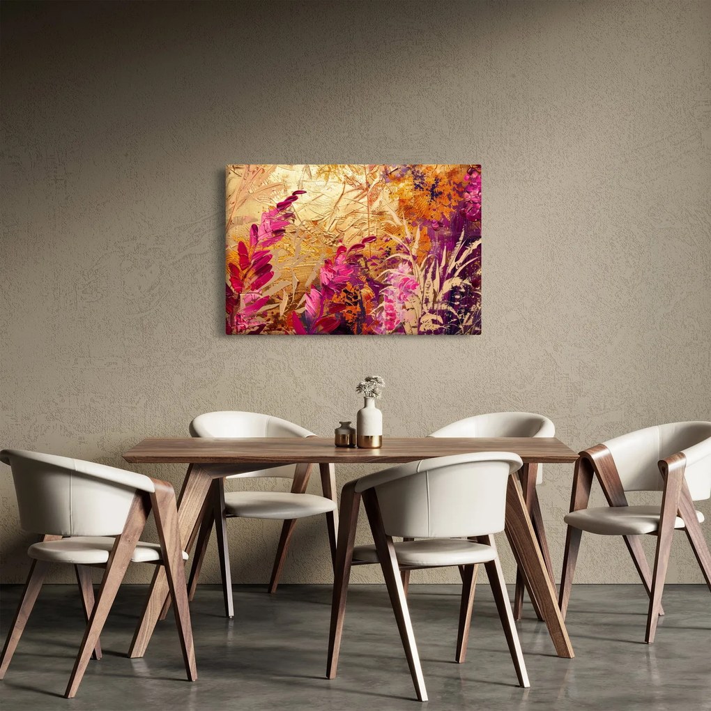 Tablou - Pictură abstractă de flori II. (90x60 cm)