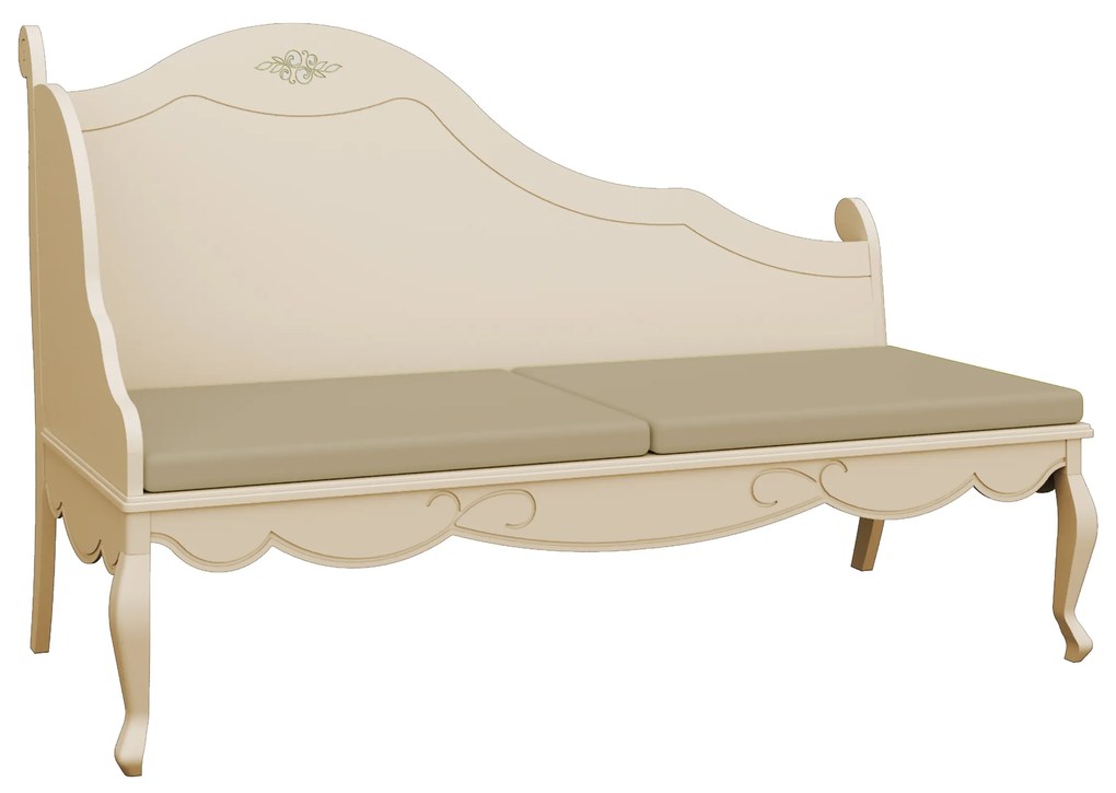Sofa Sofia Crem Lemn Masiv 169.4 x 76.7 x 93 cm