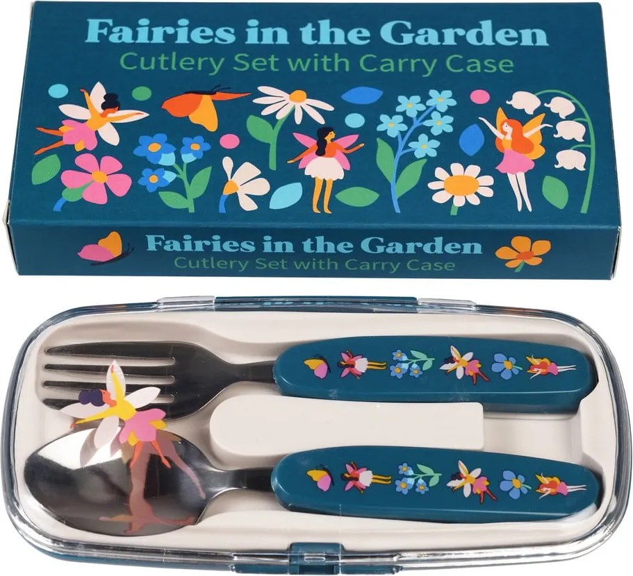 Tacâmuri pentru copii albastre din oțel inoxidabil 2 buc. Fairies in the Garden – Rex London