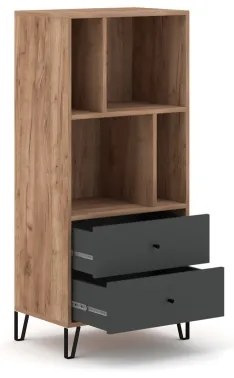 Comodă SULA, stejar craft/negru