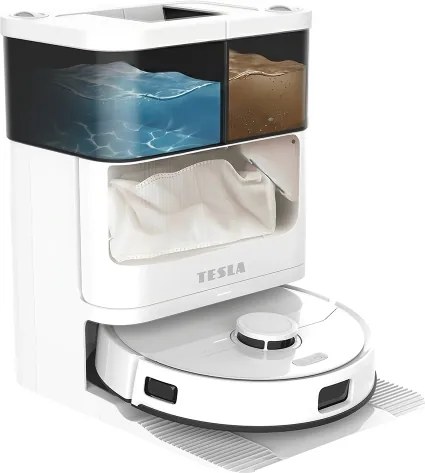 TESLA Electronics RoboStar - Aspirator robot inteligent 3 în 1, 5200 mAh, Wi-Fi, alb