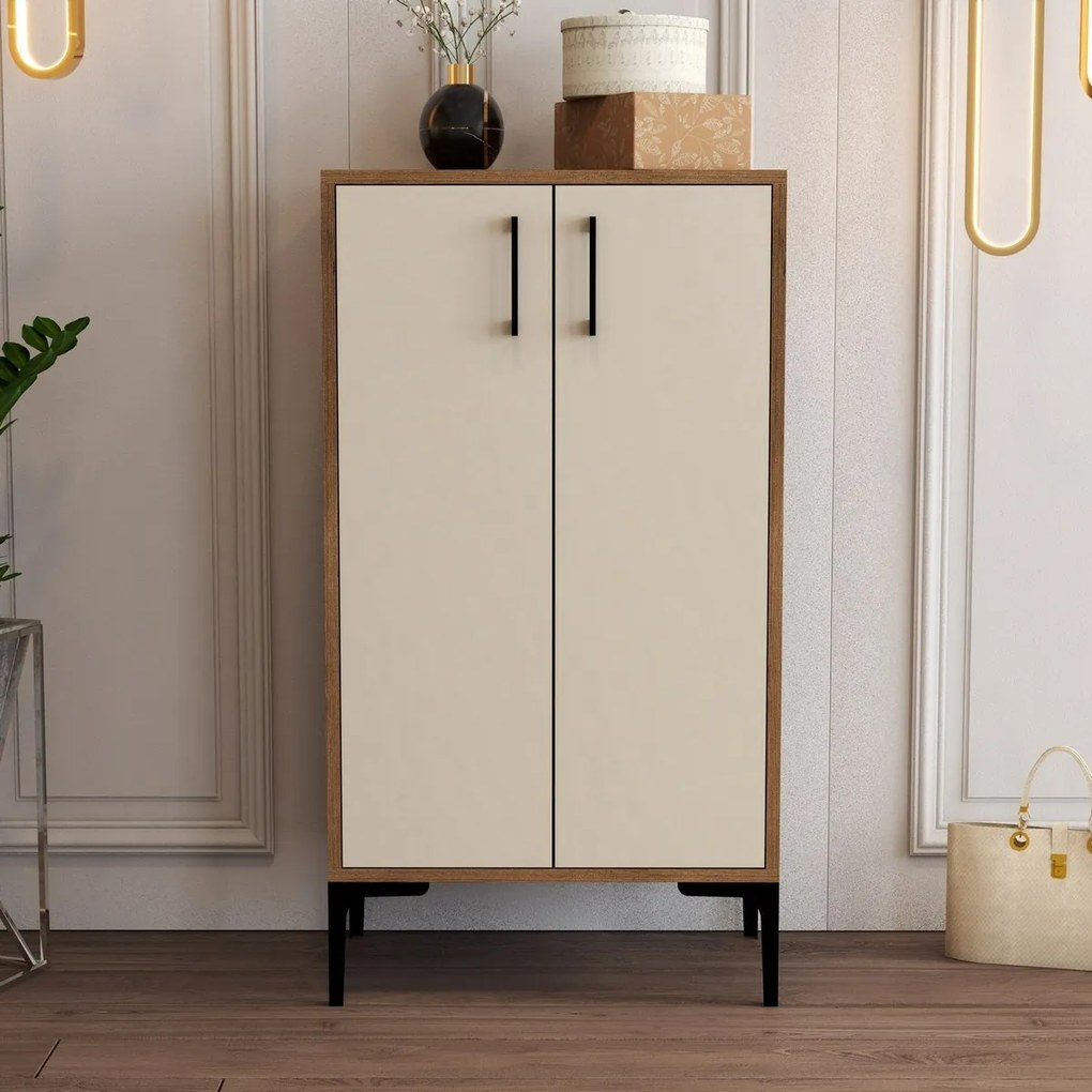 Dulap pentru pantofi Prag Walnut and Cream