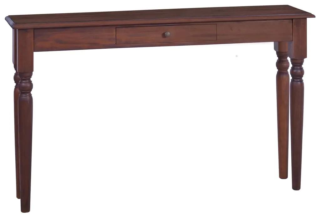 288307 vidaXL Masă consolă, maro clasic, 120 cm, lemn masiv de mahon