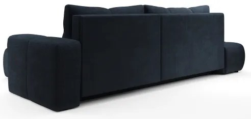 Colțar extensibil tapițat ALMADA, în formă de L, cu spațiu de depozitare, versiune dreaptă, albastru