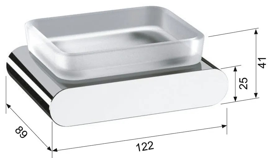 Săpunieră negru-mat de montat pe perete din sticlă Flori – Sapho