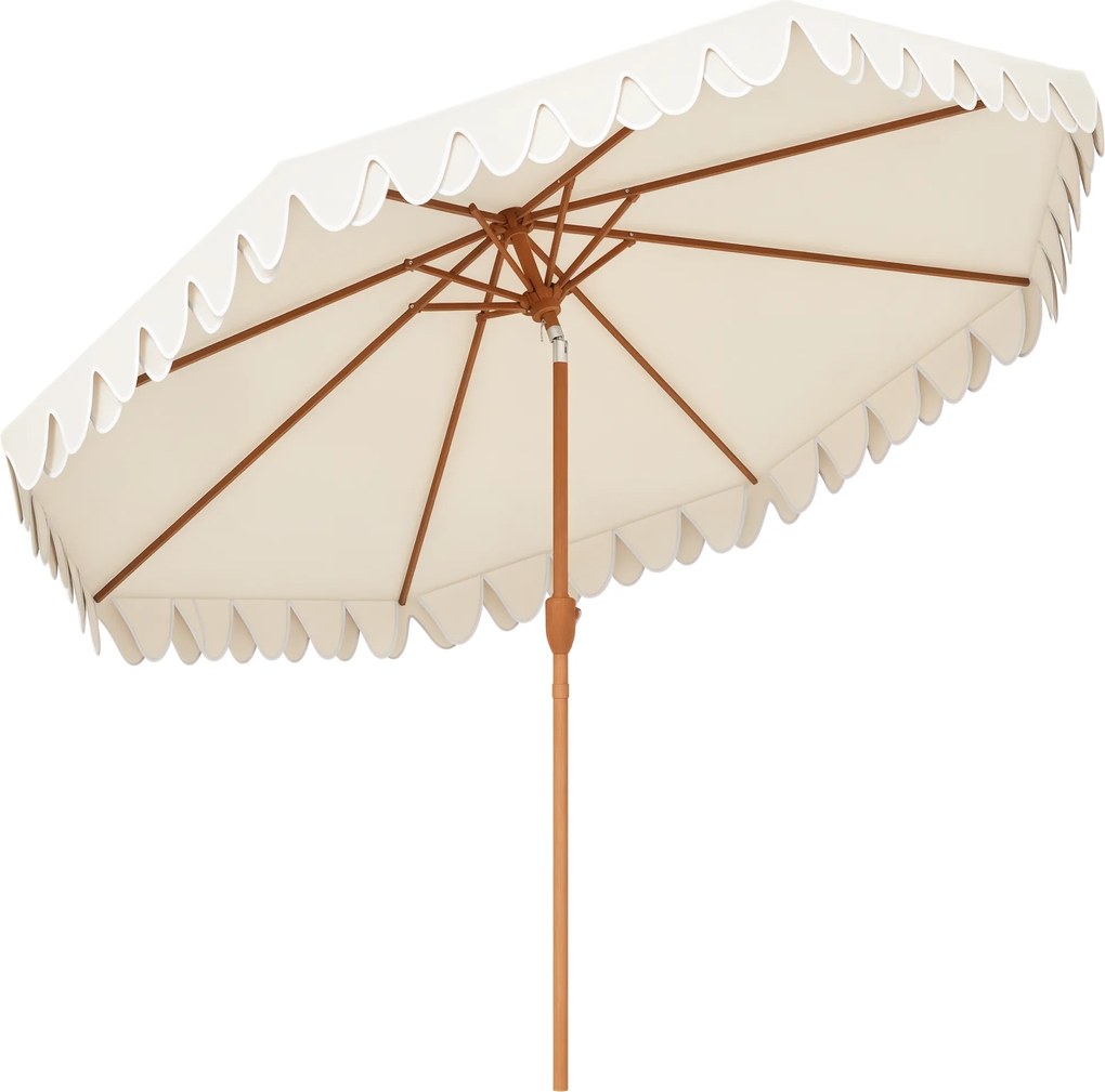 Outsunny Umbrelă de Grădină cu Deschidere cu Manivelă, Fald Dublu şi Înclinabil, 2.7x2.4 m, Alb Crem | Aosom Romania