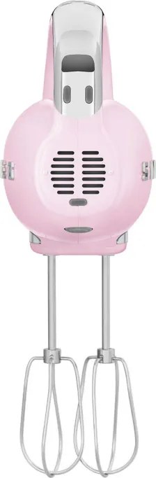 Mixer manual SMEG 50's Style HMF01PKEU, 250 W, 9 viteze, Functie Turbo, Afisaj LED, Timer, Accesorii, Roz