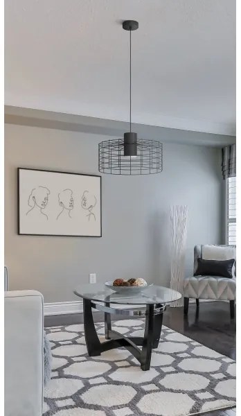 Lustră pe cablu MILLIGAN 1xE27/40W/230V d. 48 cm neagră Eglo 43628