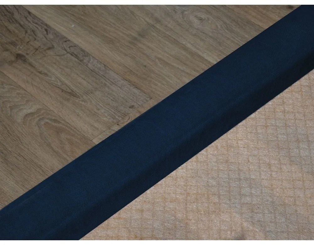 Pat matrimonial 160x200 cm albastru închis tapițat cu spațiu de depozitare cu somieră Jade – Bobochic Paris