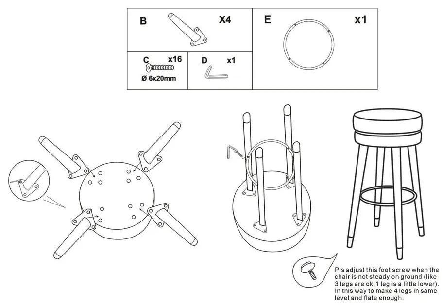 Scaun de bar negru/auriu tapițat (înălțime șezut 74 cm) Paris – Mauro Ferretti