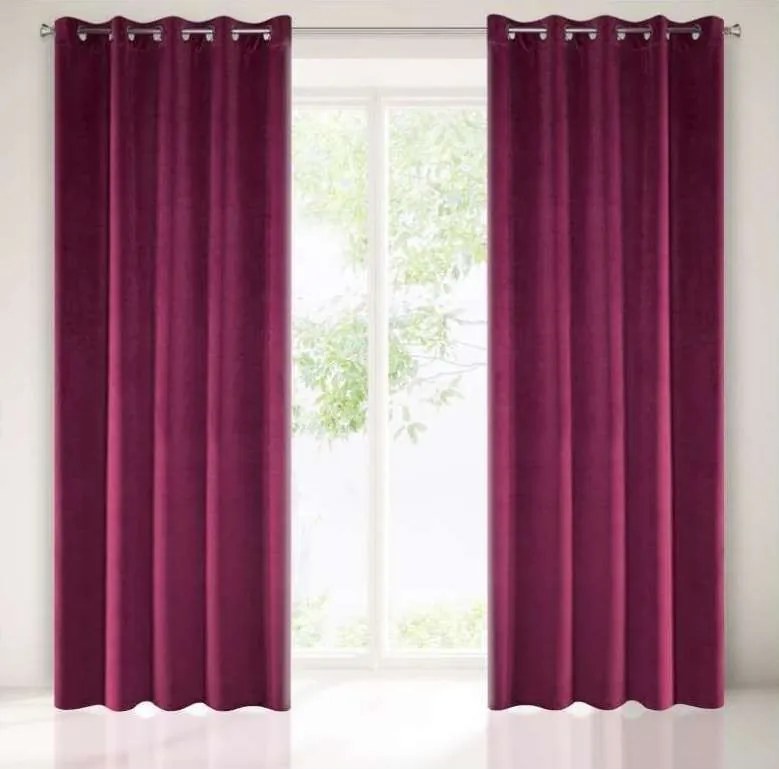 Draperie de lux din catifea în culoarea bordo 140 x 250 cm