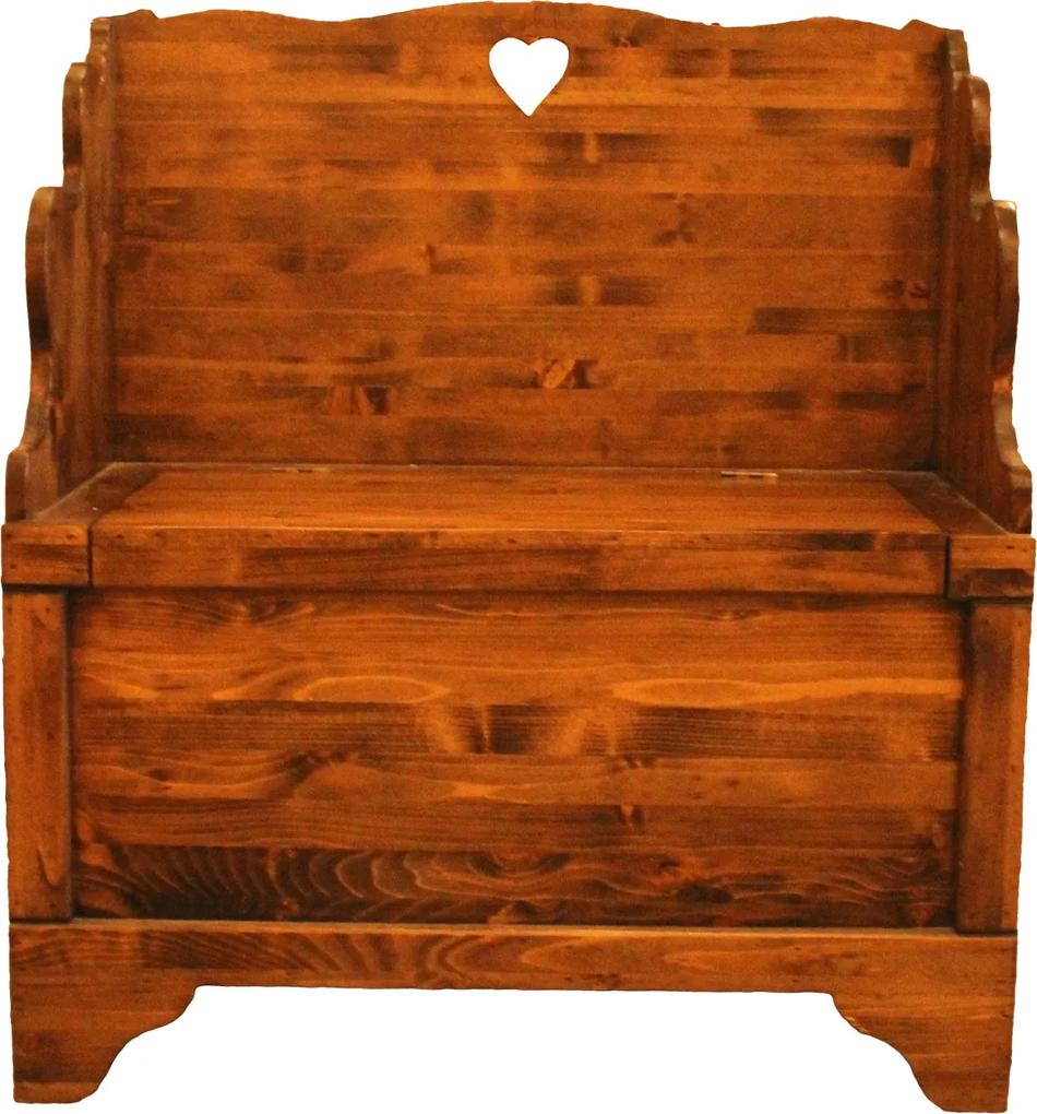 Banca cu lada Coeur din lemn maro 80x42x90 cm