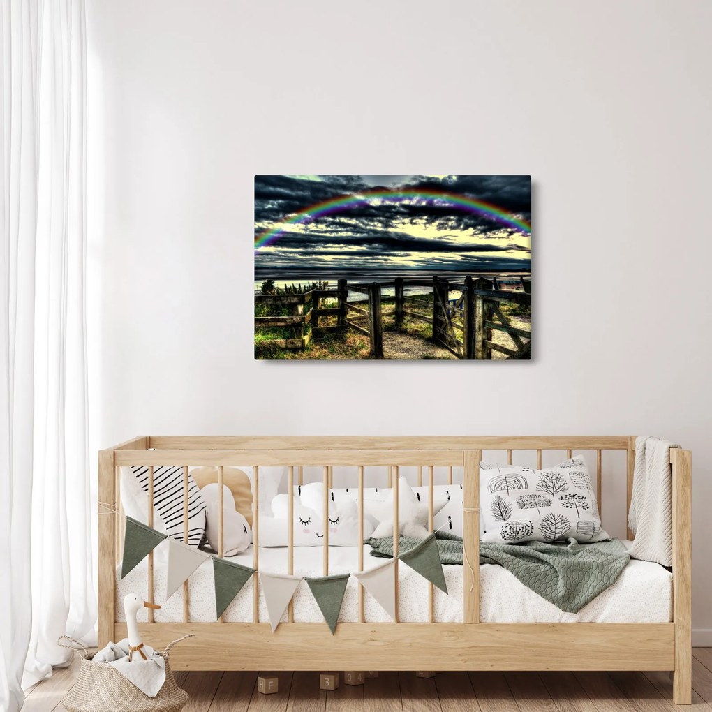 Tablou cu curcubeu deasupa mării (90x60 cm)