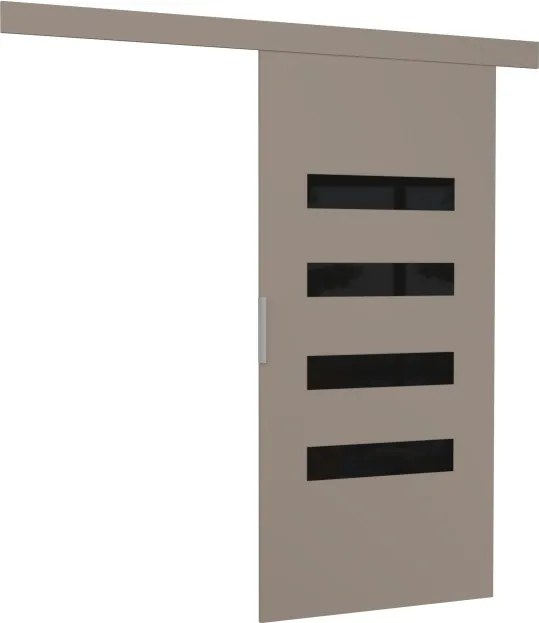 Ușă glisantă FORLI montată pe perete – 76x205 cm – Cașmir / Lacobel negru