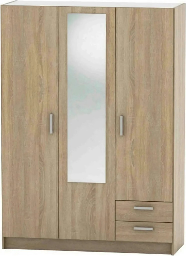 Dulap BETTY 7 BE07-001-00, stejar sonoma, DTD laminat, cu 3 usi si 2 s
