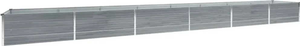 vidaXL Strat înălțat de grădină, gri, 600x80x45 cm, oțel galvanizat