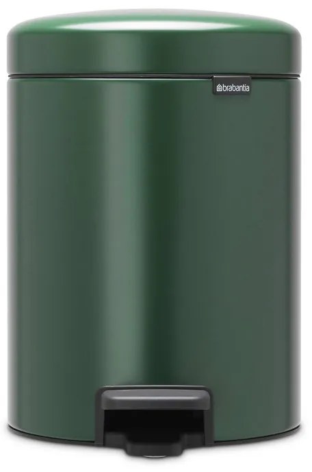 Cos de gunoi cu pedala Brabantia NewIcon 1003199, 5 L, Inchidere lina, Baza antiderapanta, Verde inchis