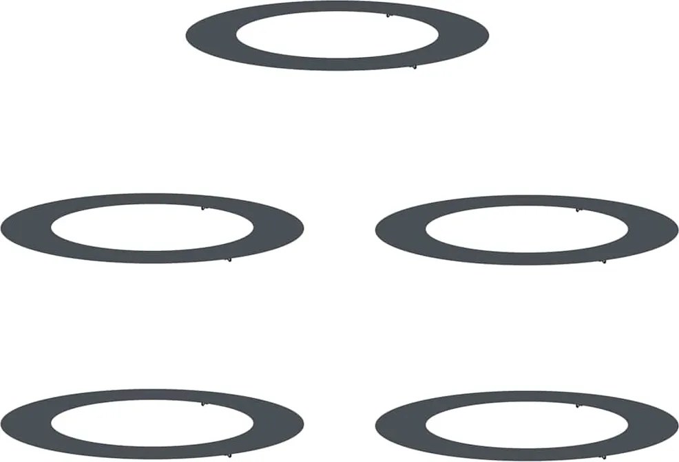 vidaXL potrivit pentru inele de copac plat 5 pcs Antracit Ø60 / 90 cm