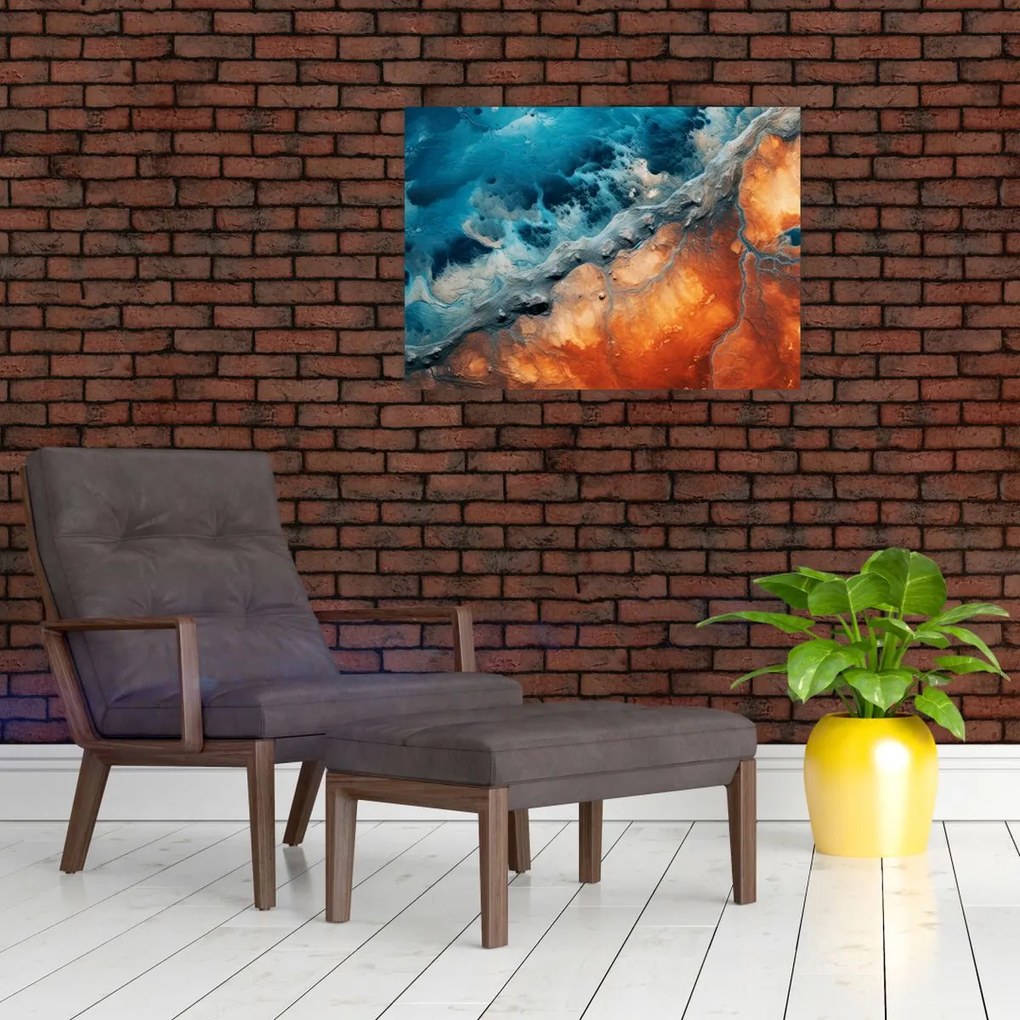 Tablou pe sticlă - Apă și foc (70x50 cm)