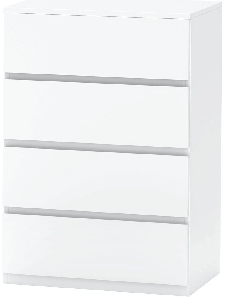 HOMCOM Comodă Sideboard, Comodă cu 4 sertare, 55 cm x 33 cm x 80 cm, Alb | Aosom Romania