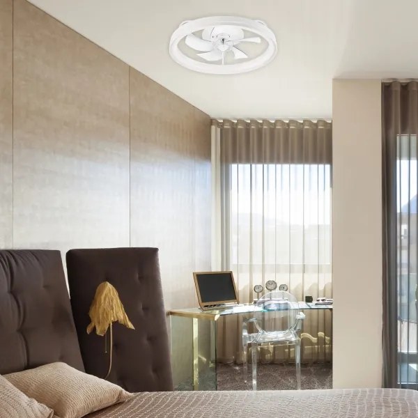 Plafonieră LED cu ventilator FARGO LED/37W/230V alb + telecomandă