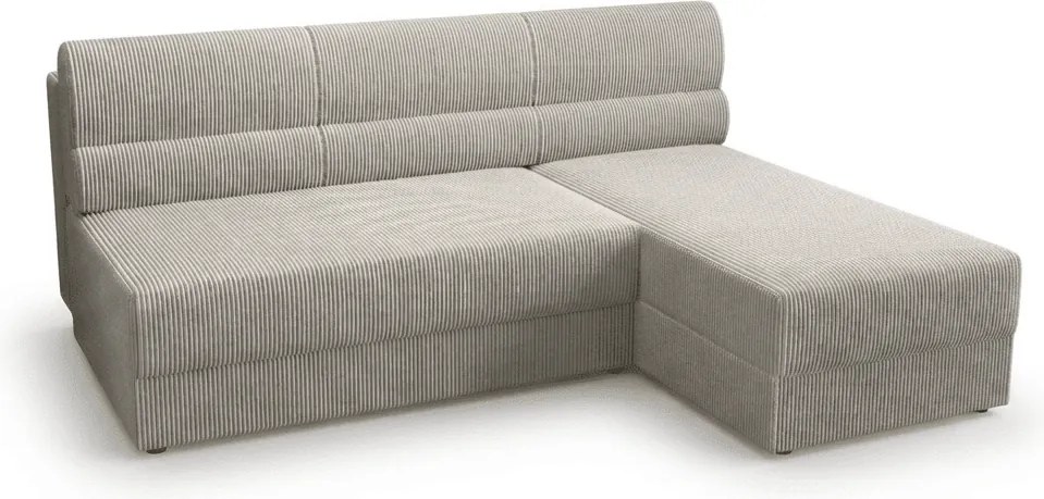 OFERTA Set de canapea extensibila reversibila in forma de L TAVERO SLIM 201x140 cm, bej deschis clasa a II-a