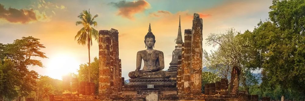Tablou statuia lui Budha în parcul Sukhthai