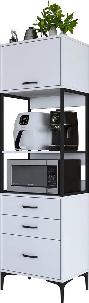 Dulap multifunctional, Hanah Home, JE135, 60x198.6x40 cm, Alb