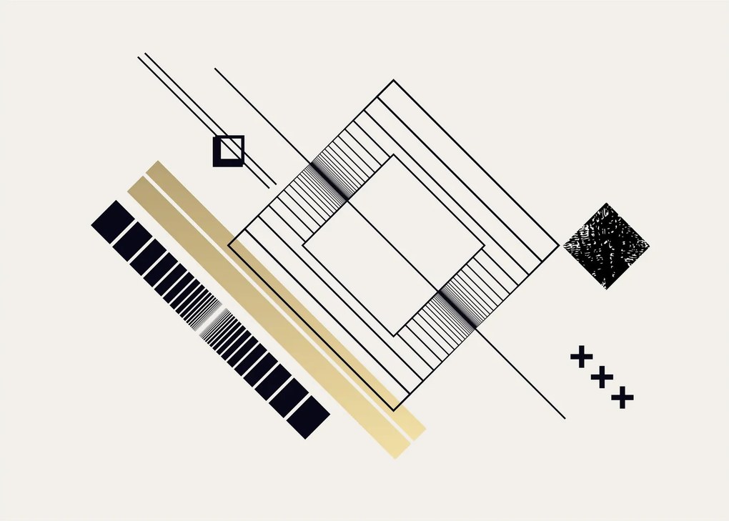 Tablou pe sticlă - Forme geometrice N⁰6 (70x50 cm)