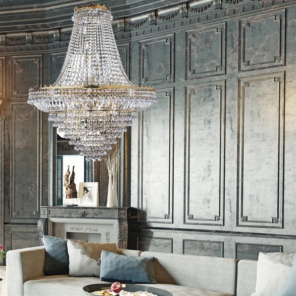 Lustra XXL cristal casa scarii design LUX Versailles 19L auriu