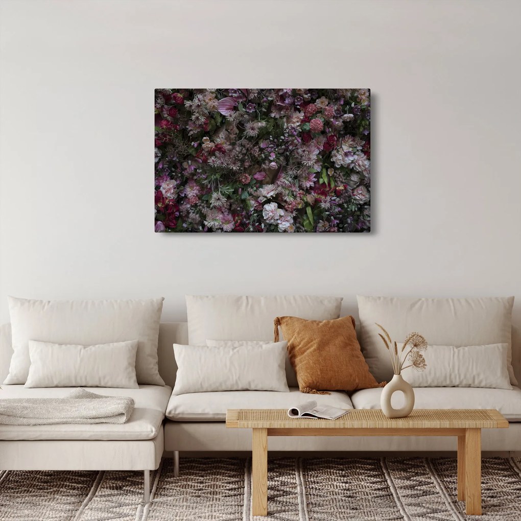 Tablou - Perete de flori (90x60 cm)