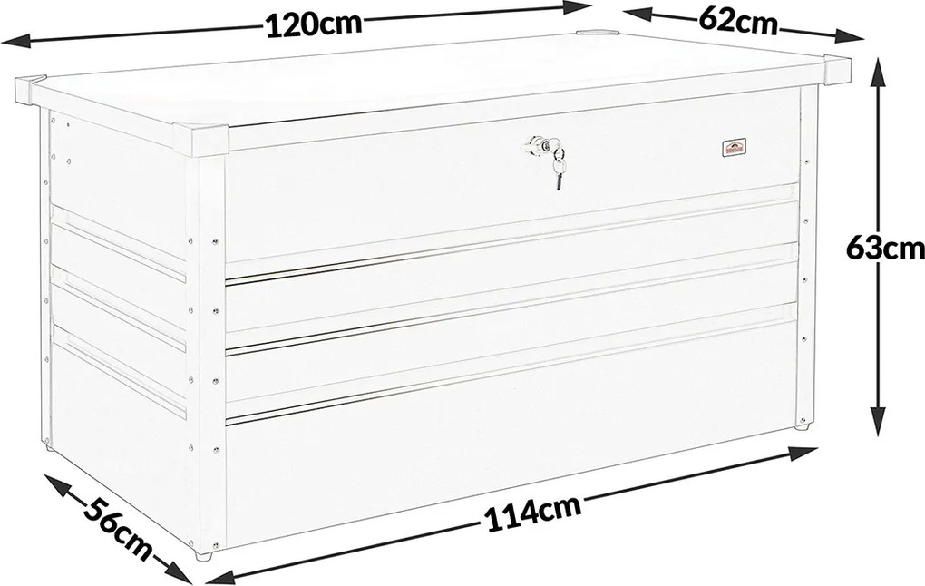 Cutie de depozitare pentru gradina cu cheie Metal Antracit 120 x 62 x 63 cm