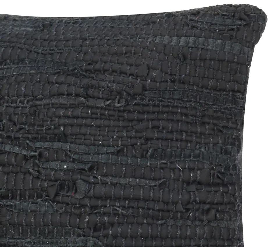 Perne Chindi, 2 buc., negru, 45 x 45 cm, piele si bumbac 2, Negru