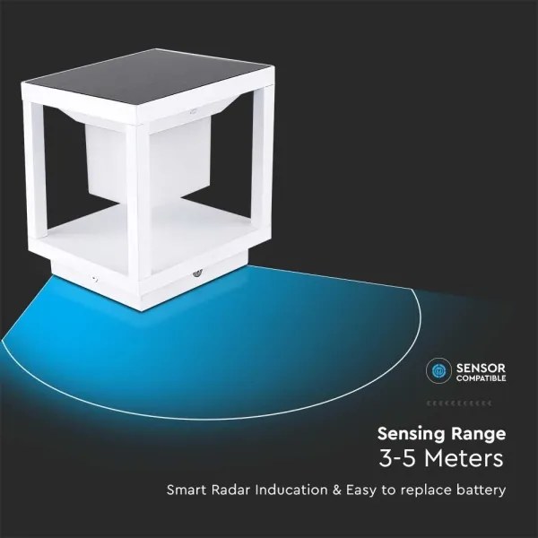 LED lampă solară cu senzor LED/2W/5,5V 3000K IP65 2600 mAh albă