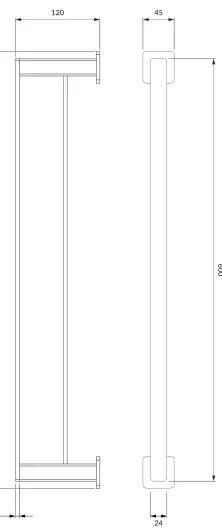 OMNIRES NL80226CR - Suport prosoape NELSON 62 cm crom lucios