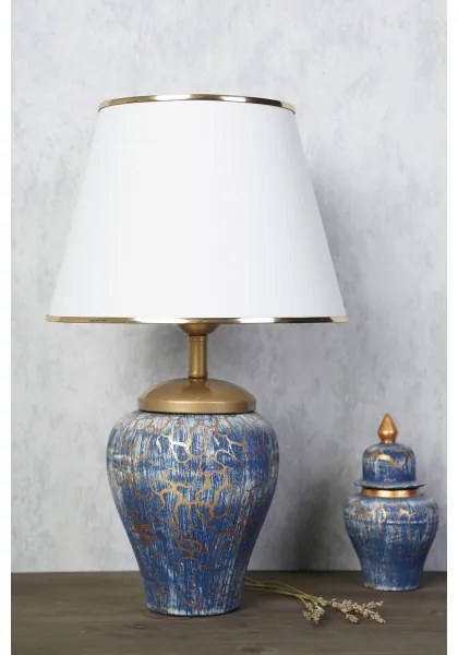 Lampă de masă 1xE27/40W/230V albastru/auriu